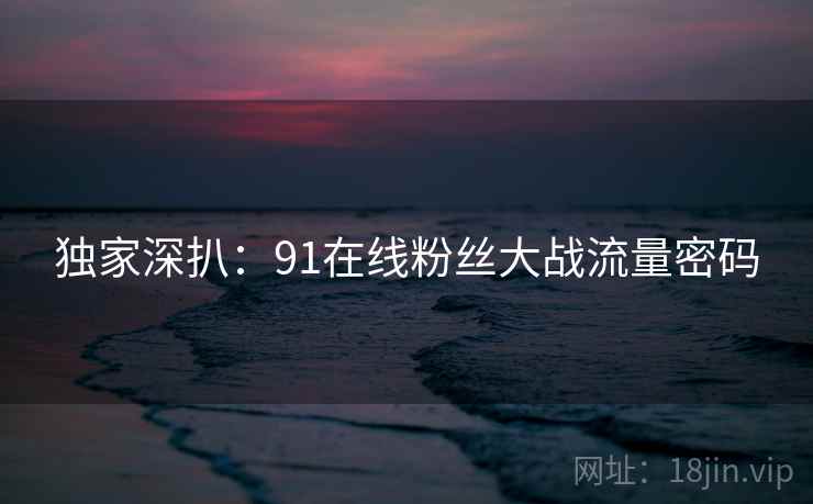 独家深扒：91在线粉丝大战流量密码
