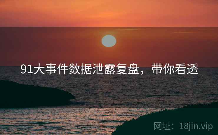 91大事件数据泄露复盘，带你看透